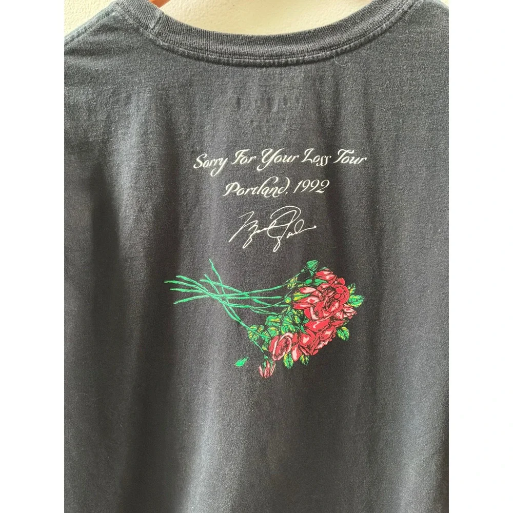 Jordan Flight Rose Sorry For Your Loss Tour Portland 1992 Black T-Shirt Mens XL